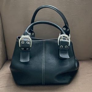 Tignanello small black leather satchel tote